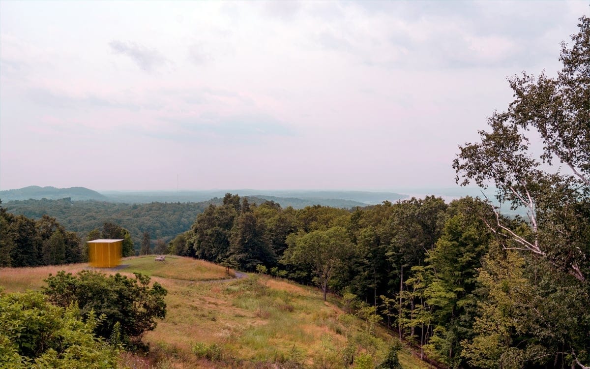 A gorgeous view of the property and the mighty Hudson from the western porch at Olana State Historic Site. | Photo by Andrew Frey