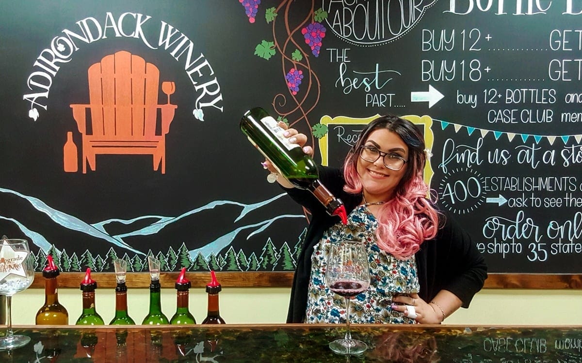 Enjoying a glass at the Adirondack Winery in the Lake George Area. | Photo by Salvatore Isola