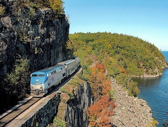 The Great Dome Car on Amtrak's Adirondack line, riding from Albany-Rensselaer to Montrèal. | Photo from Amtrak