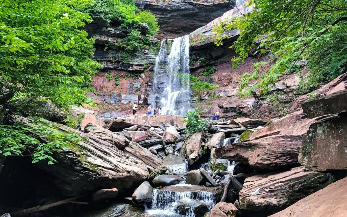 A view from the base of Kaaterskill Falls in the Great Northern Catskills. | Photo by Lauren Sandford