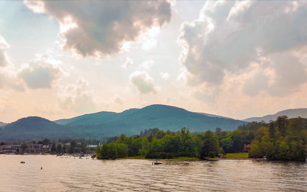 A beautiful view of Lake George Area and the surrounding mountains, aboard the Minne-Ha-Ha. | Photo by Salvatore Isola