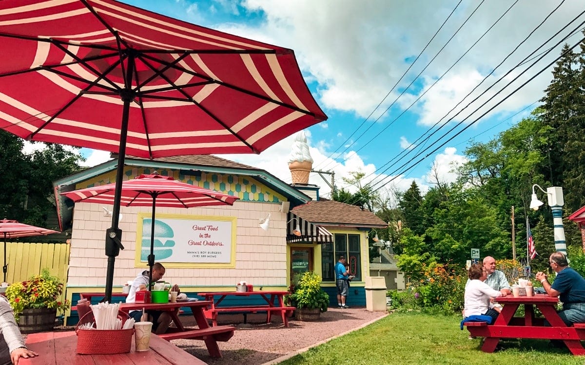 Lunch time! "Great food in the great outdoors" at Mama's Boy Burgers in the Great Northern Catskills. | Photo by Lauren Sandford