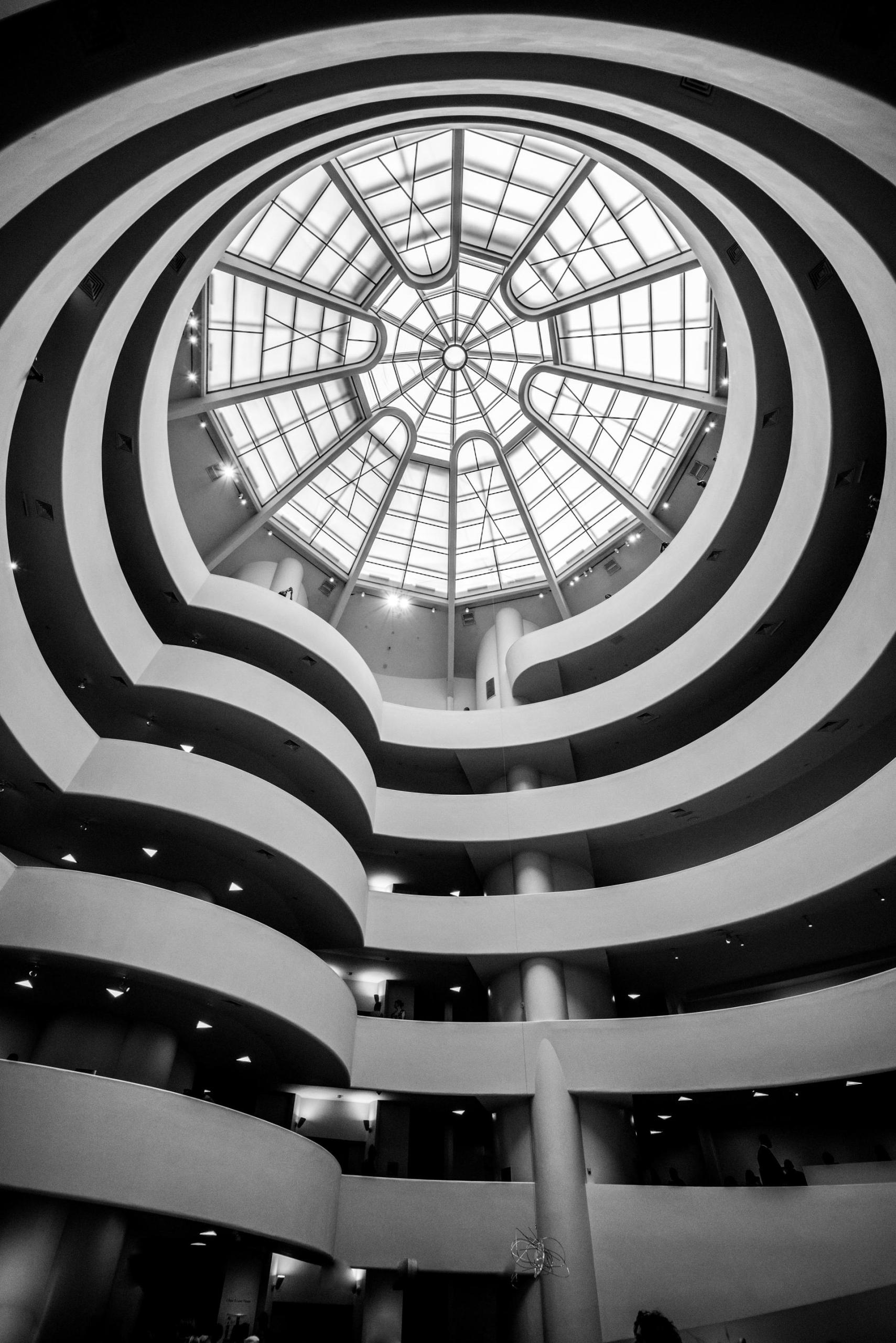 Atrium and stairs at famous Guggenheim museum in New York
