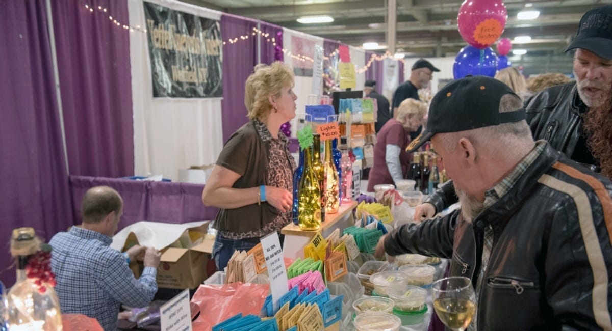 Guests enjoying free samples at the Wine & Chocolate Festival | Photo from Wine & Chocolate Festival 