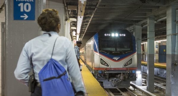 Amtrak Train at Penn Station - NYC