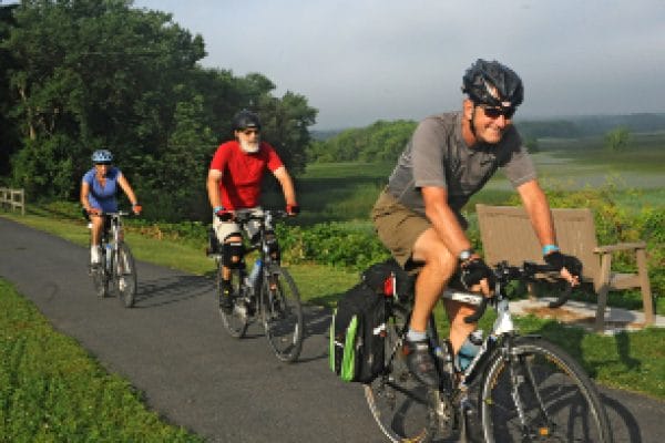 Riding bikes on the Amsterdam-Pattersonville Trailway