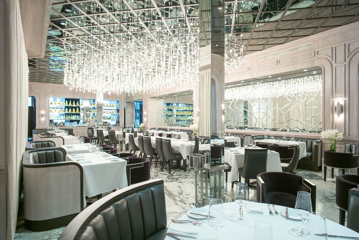 Lavish dining area at the Hunt & Fish Club | Photo by Nick Solares, Eater New York