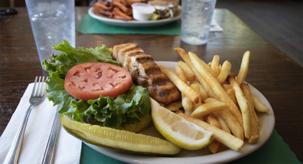 Salmon lunch at P&G's Restaurant and Bar