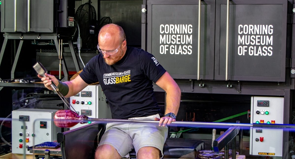 G. Brian Juk during a Corning Museum of Glass Glassbarge Show. | Photo by Andrew Frey