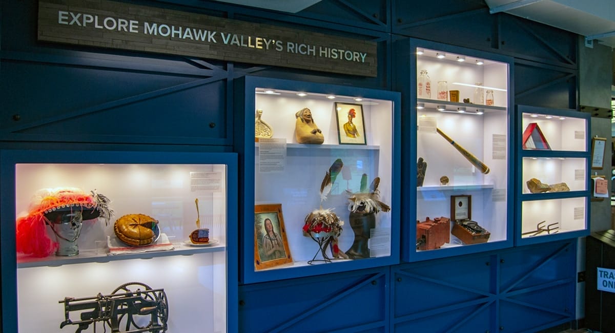 A gallery inside the Mohawk Valley Visitors Center. | Photo by Andrew Frey