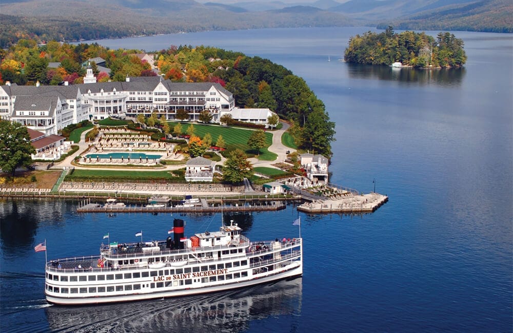 Dine and dance aboard the Lac Du Saint Sacrement at sunset. | Photo from LakeGeorgeSteamboat