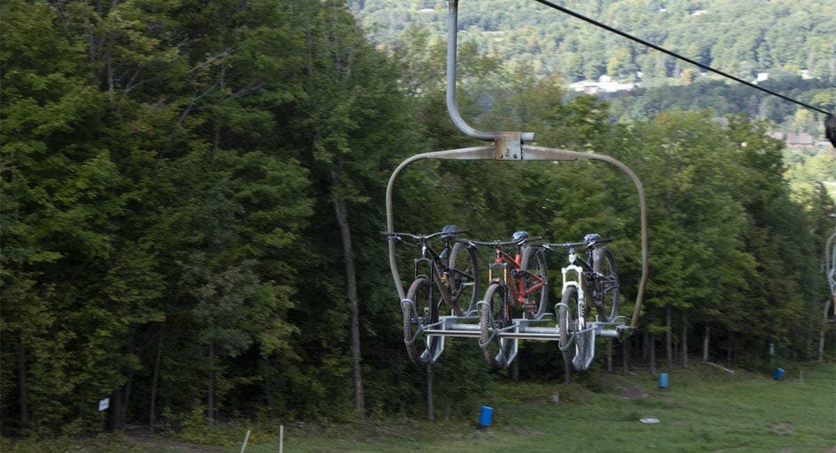 Bikes on the Ski Lift at Windham | Allyson Macci
