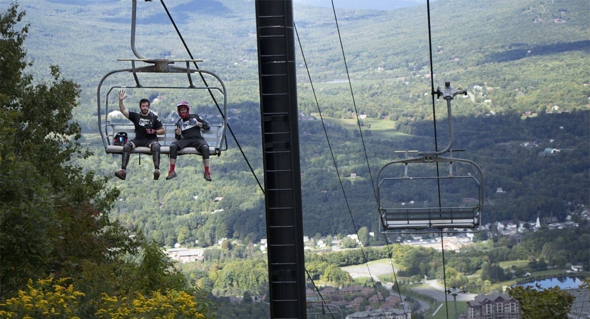Two Bikers on the Ski Lift at Windham | Allyson Macci