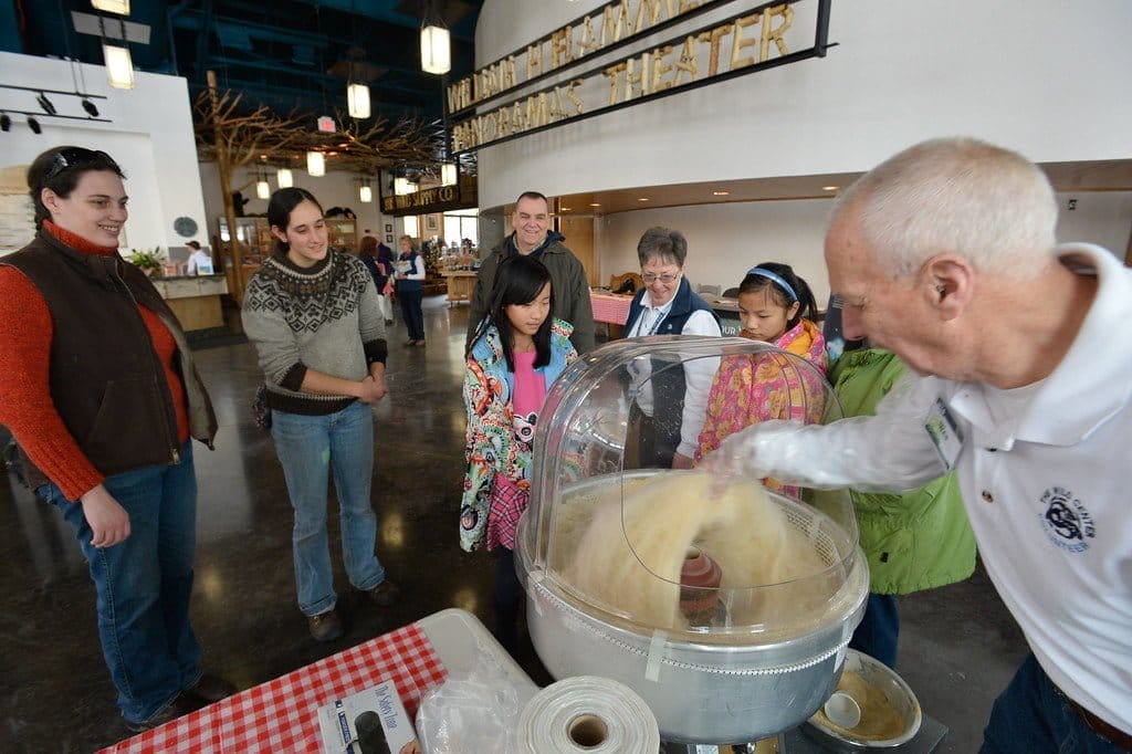 Adirondack Maple Weekend | Families gathered for a morning of pancakes with local maple syrup producers and learned the ins and outs of producing maple syrup | Photo Courtesy of The Wild Center