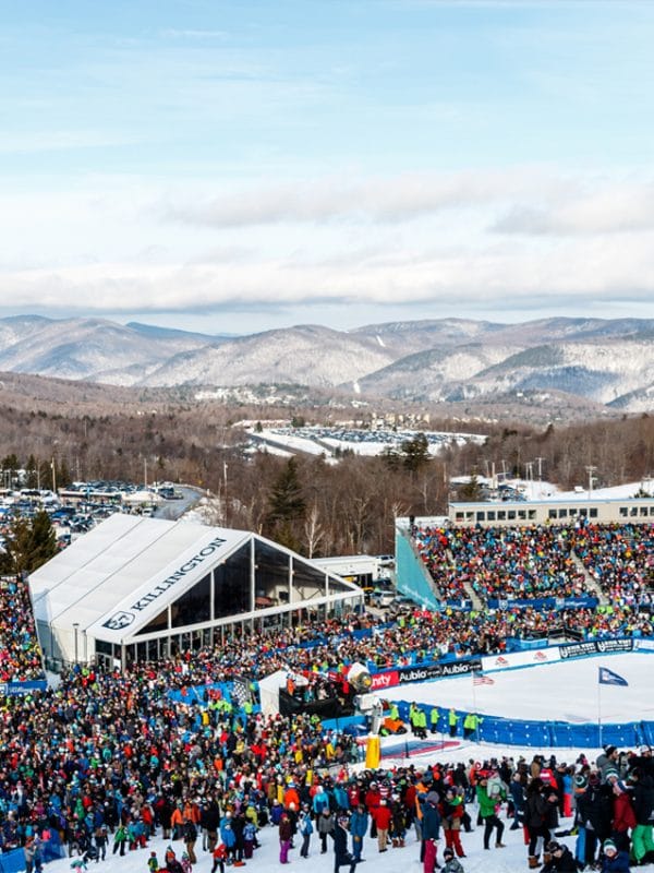 The crowd at the base of the slalom at the Killington World Cup. | Photo Courtesy of John Everett