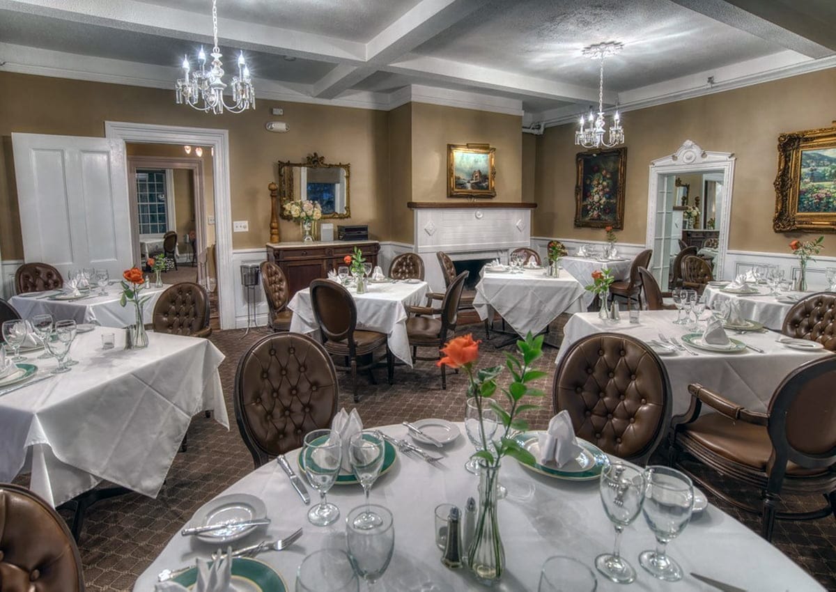 The dining room at LeChambord at Curry Estate