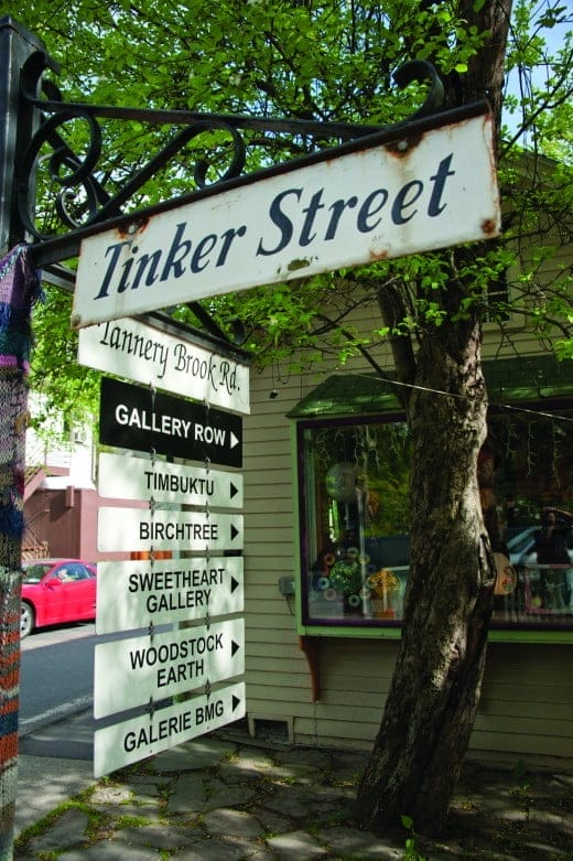 Tinker Street sign Woodstock NY