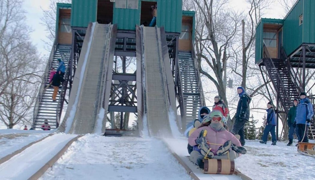 Tobogganing in Chestnut Park