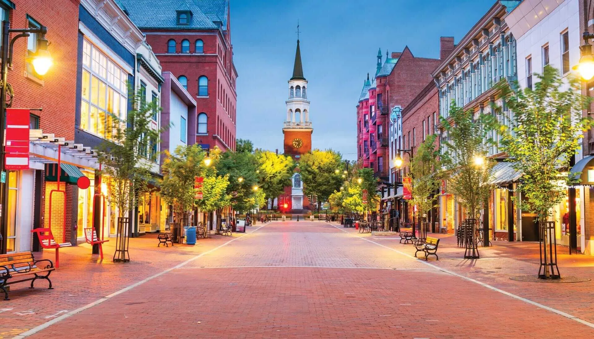 Downtown area of Burlington Vermont