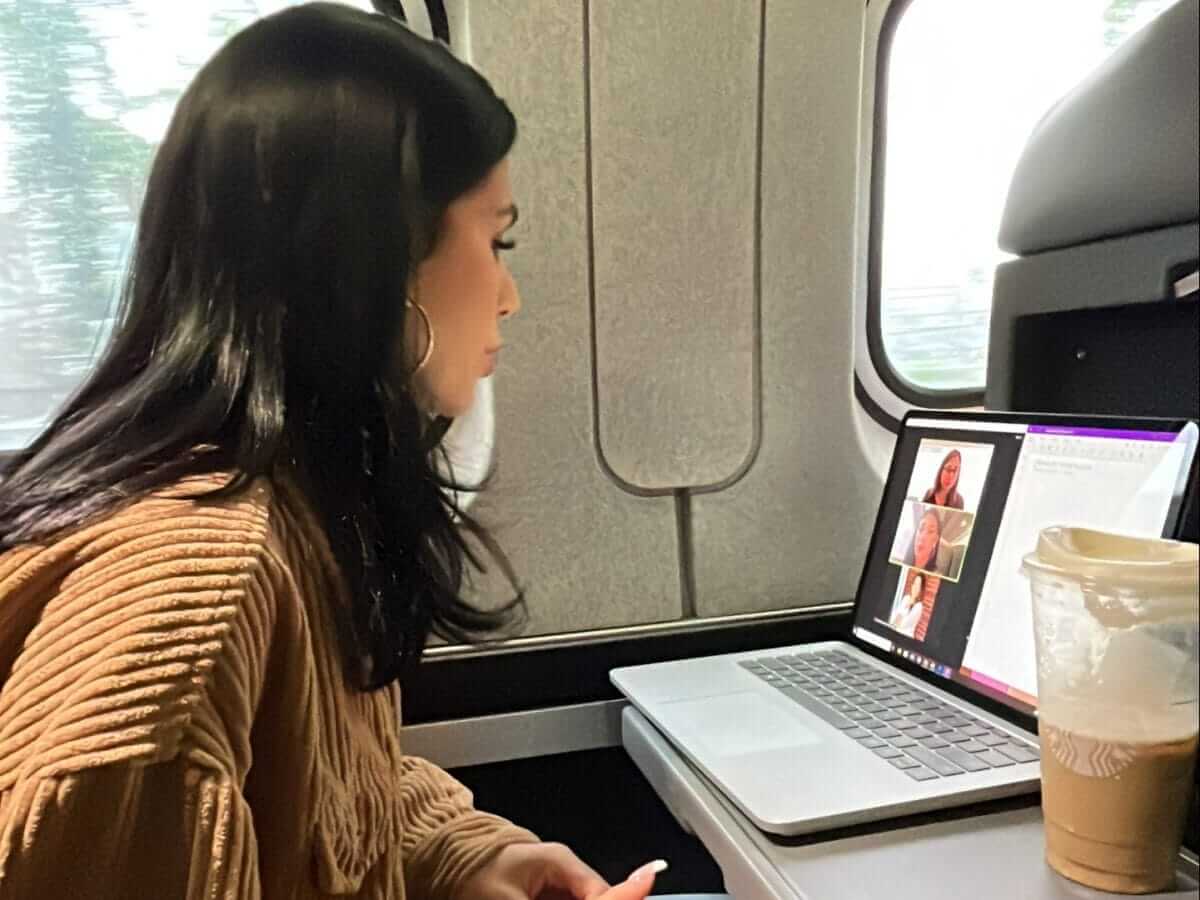 Zoom Meetings on Train